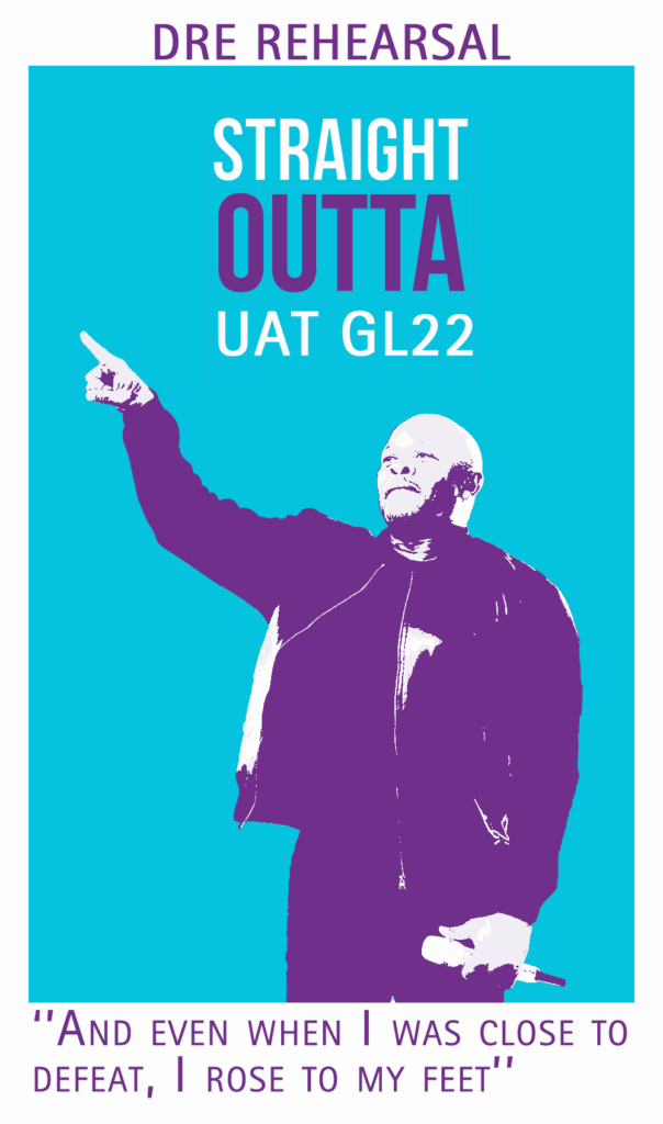 Illustration inspirée de l’affiche d’Obama et du style Dr Dre, créée pour motiver les employés d’une banque durant un projet informatique stratégique.